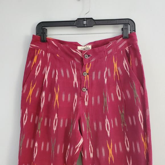 Lila Red Lightweight Tribal Print Pants S - Picture 3 of 8
